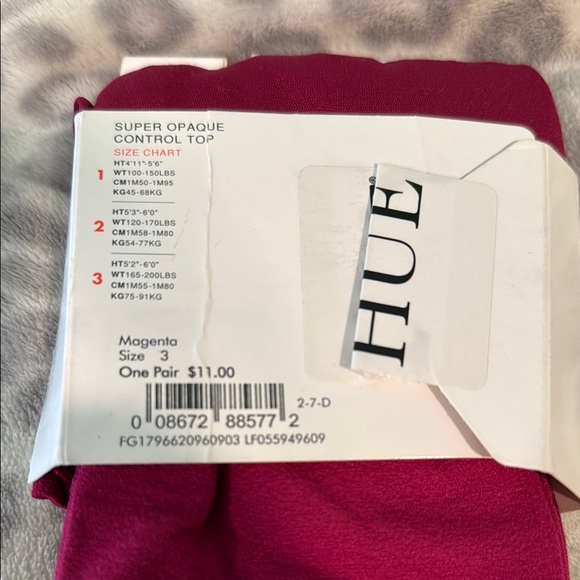 HUE Bold Fuchsia Opaque Tights - Picture 2 of 3